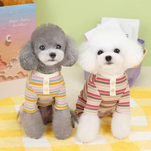 Hundekleidung Pullover Pullover Baumwolle gestreiftes Pyjamas Strich Pet Kleidung Welpe weiche PJs Leichte Outfits für Hemden Nachtwäsche Teddy Teddy