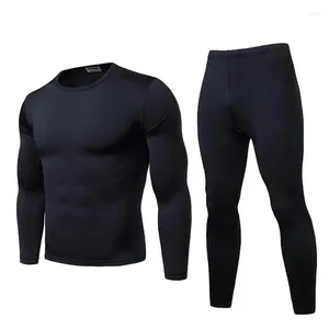 Men's Thermal Underwear Set Fashion Milk Silk Slim Round Neck Men Thick Inner Wear Winter Warm