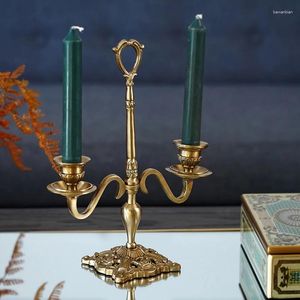 Candele in ottone Candlestick Europeo Luxury Retro Dining Tavolo Ornamenti El Party Decorazione per matrimoni