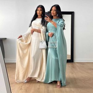 Этническая одежда летняя бабочка бабочка Бэтвинг Satine Shiny Abaya Dubai Luxury Islam Муслим Maxi Kaftan платье Ka скромные абая для женщин Vestidos T240510