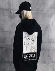 Women Men Bluza z kapturem Otaku smutne dziewczęta drukujące z długim anime kpop ubrania streetwear ponad 2150082