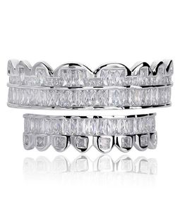 Nowy zniżki zestaw bagietki grillz górne dolne srebrne grille dentystyczne usta hip hop mody biżuteria biżuteria 9902236