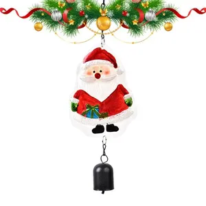 Figurine decorative Chimes Christmas Cubbo Babbo Natale Ornamento di Natale Ornamento Arte in metallo appeso a campana per pareti porte degli alberi