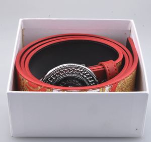 designer belts for men women belt brand bb simon belt French style vintage print black and white red leather with body round and 3D stereohead Medusa luxury buckle