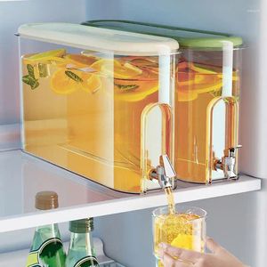 Bottiglie d'acqua 4L secchio freddo di grande capacità con rubinetto per frigorifero bevande bevande brocca brocca casa a casa limonata ghiacciata