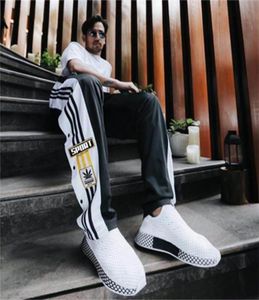 Men039S 2020 Summer New Men039s och Women039S raka byxor Fashion Casual Hiphop Stripes Split Dark Buckle Casual P9973892