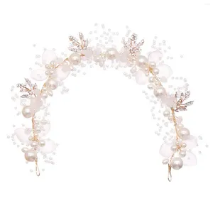 Headpieces Bridal Crown Pearl Rhinestone Headband Flower For Festival Wedding Party Head Decor