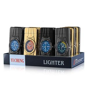 Klassische echte Uhr Watch Hellere leuchtende Butangas unbelebtes iatierbares leichteres Display -Box Benutzerdefinierter