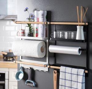 Magnetic Adsorption Refrigerator Side Rack Wallmounted Multifunction Storage Holder Kitchen Paper Towel Shelf Rack Organizer T209260631