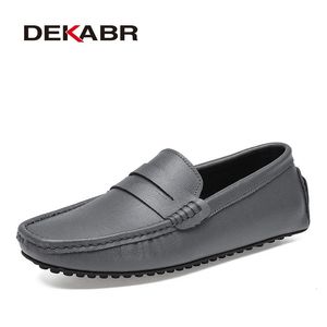 Dekabr Loafers Shoes Men Fashion Spring Comfy Mens Flats Moccasins Классические оригинальные кожаные повседневные 240509