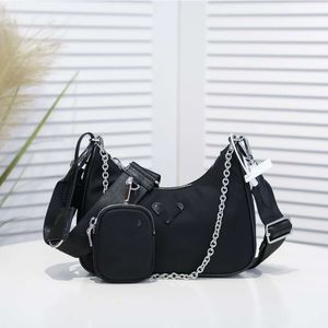 black Designer Shoulder Bag Womens mens triangle gift armpit bags three-in-one Crossbody half moon bags Luxurys nylon purse handbag tote clutch underarm Bag strap