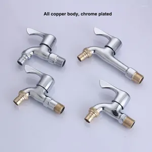 Kitchen Faucets All Copper Washing Machine Faucet Pure 4-point Extended Core Chrome Balcony Mop Pool