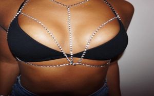 Últimas mulheres punk sexy correntes para barriga para moda de mama shinestones meninas brachains cristal jóias atraentes no peito4366050