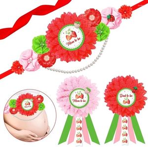 Decoração de festa FunMemoir Strawberry temáticas do chá de bebê Celra Celrão Celrão de Corto da Gravidez Pais de Menina de Menina