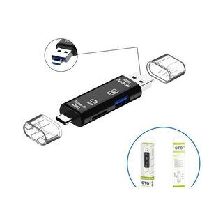 Leitores de cartão de memória com o pacote 5 em 1 mtifunction USB 2.0 Tipo C/USB/Micro USB/TF/SD Reader OTG Adaptador Entrega de telefone celular OT5TV