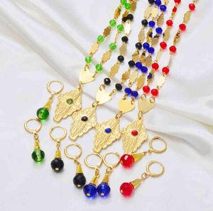 Anniyo Hawaiian Jewelry sets Pendant Necklaces Earrings Colored Crystal Bead Ball Chains Guam Micronesia Chuuk #250106 2112041476874