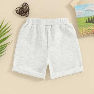 6KYC Shorts Baby Boys Summer Shorts Solid Color Neonatal Elastic Waist Sweater Shorts Childrens Bottom with Drag d240510