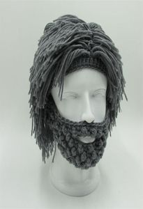 Peruk sakal şapkalar hobo deli bilim adamı mağara adamı el yapımı örgü sıcak kış kapağı erkekler kadın cadılar bayramı hediyeleri komik parti beanies 5 renk 221586652