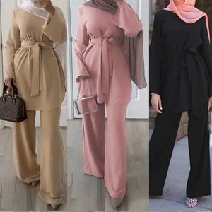 Ethnische Kleidung Hilfe Mubarek Dubai Abaya Hijab Muslim Kleid Frauen Kaftan türkischer Islam Kleidung Ramadan Eid Robe Femme ete musulmane 2 Stück Set T240510