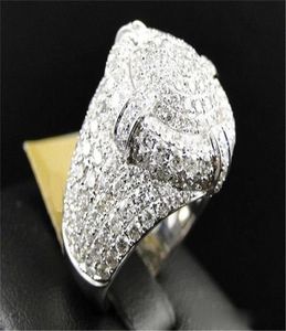 Crystal Woman Jóias Jóias Vintage Men vintage Ring Classical Full Diamonds Punk Designer Rings Rock Rock 18K Gold Plated Rings Luxury Rings Trend1609122