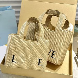 Bolsas de bolsa de designer de compras bolsas de ombro de sacola de palha saco bordado saco de luxo para feminino férias de cesta de férias de luxo te059 h4