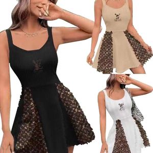 V2096L sexy tank top dresses women sleeveless luxury summer designer A-shaped skirt women's clothing