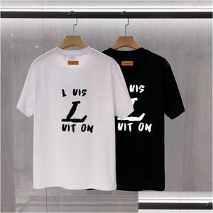Mens T-Shirts Designer T Shirt Embroidered Labels Quality Short-Sleeved Fashion Men And Women Short T-Shirt Couple Models Cotton Luxur Dhnee