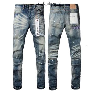 Purple Brand Jeans Designer Pant Stapel -Hosen Biker Stickerei für Trendgröße Jeans Männer Tränen europäische Jeans Hombre Hosen Designer Lila Jeans 849