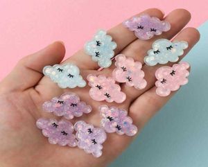 Resin Sleeping Cloud Flatback Cabochon Kawaii Glitter Craft Diy Hair Bows Accessories Fit Phone Case Decoration Scrapbook Q05259753251