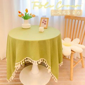 Table Cloth Tea Art Feeling Light Luxury Tassel Wind Round Cloth_DAN345