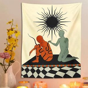 Tapissries Body Art Tapestry Wall Hanging Hippie Sun Minimalist Bohemian For Living Room Home Dorm Decle Mural