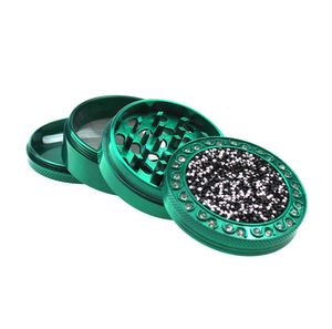 Smoke Shop Chromium Crusher CNC Teeth Filter Net Shinny Färgglada slipmaskiner Metall Tobaksrök Cigarettdetektor Slipning Rökning Kvarnar Fit Cool Present Dry Herb Bon