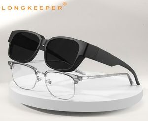 Sonnenbrille polarisierte Passform über Gläser Männer Frauen fahren gelbe Objektiv Square Nachtsicht Schutzbrille 9953234