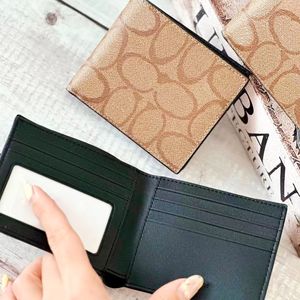 Högkvalitativ designer Smooth äkta läder Key Pouch Wallet Womens Luxury Card Holder Fold Purse Mens Fashion Cardholder Passport Card Short Wallet Coin Purses