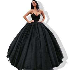 Elegant Ball Gown Evening Dresses V Neck Strapless Tulle Organza Floor Length Backless Prom Dresses Formal Gowns Lace Up 208K