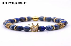 BOYULIGE Charm Crown Bracelets Bangles Men Jewelry Natural Beads Stone Bracelet For Men And Women Friendship Lovers Pulseras Y20091921638