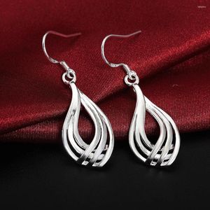 Dangle Earrings 925 Sterling Silver Charm Twist Twist Wavy Line Drop for Luxury Fashion Party Weddingアクセサリージュエリークリスマスギフト