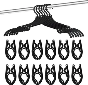 Hangers 24 Pcs Travel - Cruise Ship Portable Folding Clothes Accessories Foldable Rack For Trave (Black)