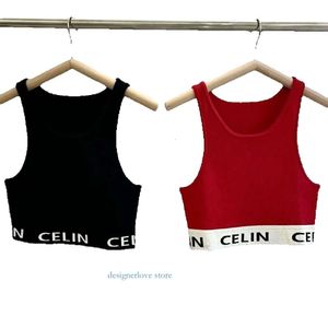 Damen Tank Tops Designer T -Shirts Sommer Frauen Tees Crop Top Stickerei sexy von Schulter schwarzer lässiger ärmellose Rückenfreie solide Streifen Farbweste Großhandel Trendy Trendy