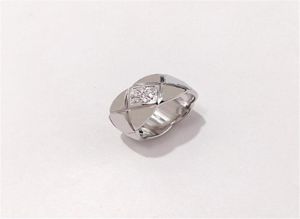Saf 925 STERLING Gümüş Çift Tasarımcı Halkası Kadınlar İçin Erkek Mücevher Crush Halkalar Düğün Moda Pastil Nişan Geometri9344776
