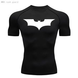 Koszulka kompresyjna Mężczyźni Krótki bieg gym sportowy szybka sucha oddychająca czarna fitness sportowa odzież Odzież 240428