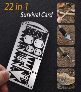 Kit EDC 22 em 1 equipamento de pesca Cartão de crédito Multitool Outdoor Camping Equipment Survival Tools Hunting Emergency Survival3876202