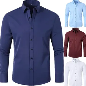 Men's Suits Fashion Solid Color Business Thin Shirt Top