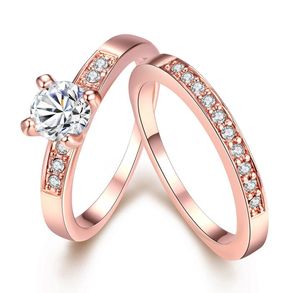 Couple Ring 18K Rose Gold Platinum Crystal Zircon Women Men Forever Love Ring Fashionable Stylish Luxury Designed Jewelry Wedding 2445426