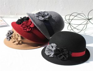 Moda kadın yün şapkaları zarif bowlingler derby trilby bowknot fedoras kızlar kasıtlı şapkaları kadınlar için vintage şapkalar en iyi 4792326