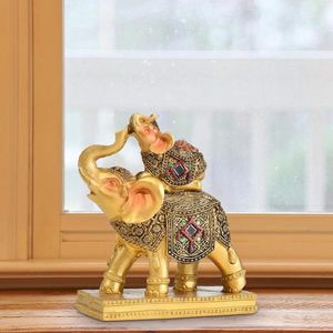 Figurine decorative Statue Elefante Resina Sculture animali Feng Shui per comodino da tavolo da soggio