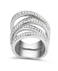 Nova chegada para as marcas famosas design níquel ridediações de casamento em espiral feitas com elementos austríacos Crystal presente3454977