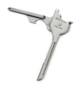 Hushåll Sundries 6 i 1 Key Mini Multifunktion Keyring Flat and Lock Glass Skruvmejselflasköppnare Pocket Knife EDC TOOL8885469