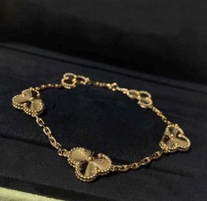 S925 Silver charm pendant Bracelet with diamond and no in 18k gold plated 5pcs flowers design have stamp box PS7056A O6J9