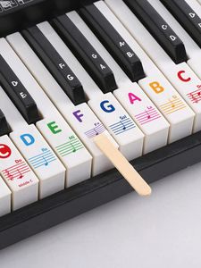 Window Stickers 1 Set Of Transparent Piano Keyboard Sticker 88/76/61/54/49/37 Key Five-line Spectrum Simple Notation Hand Roll 6PCS